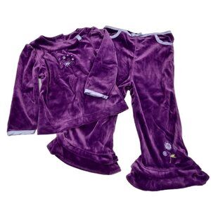 Kid Connection Girls Outfit Size 18M Purple Velvet 2 Piece Shirt And Pants